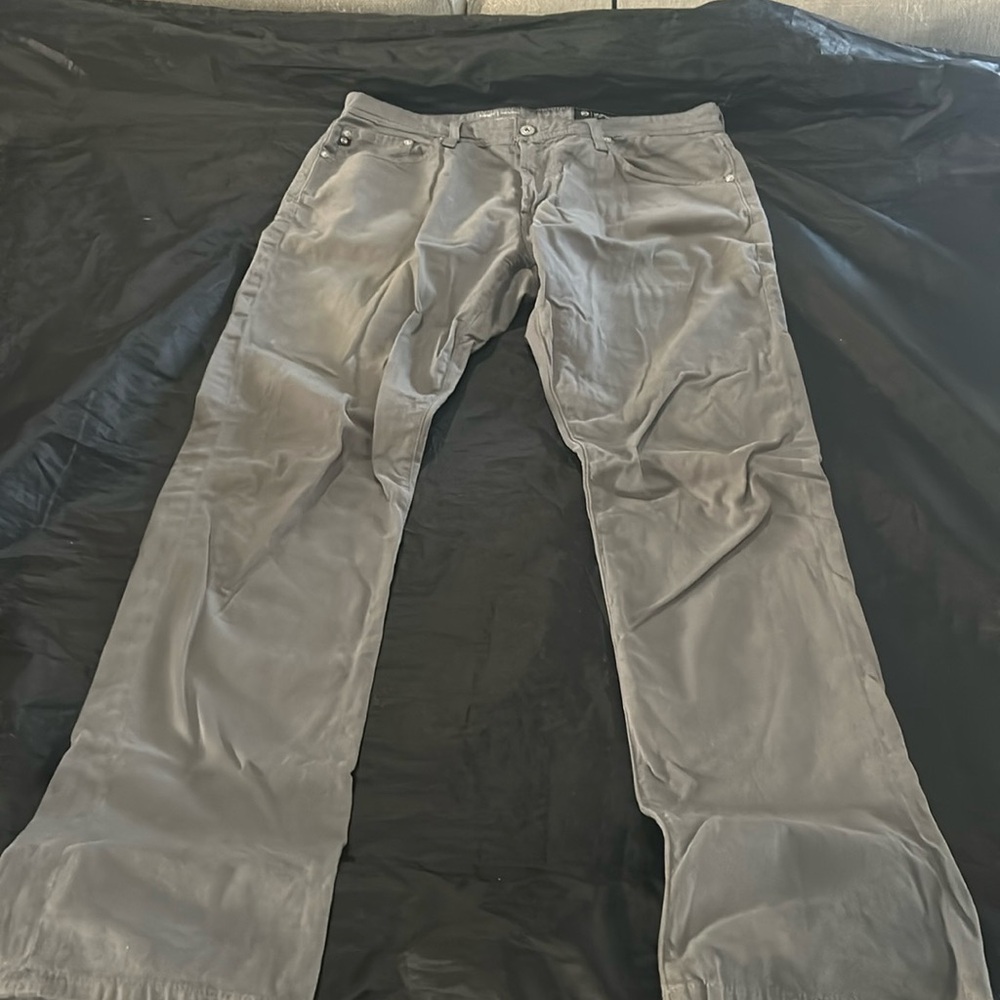 AG Adriano Goldschmied men’s grey Everett slim straight pants 33x34